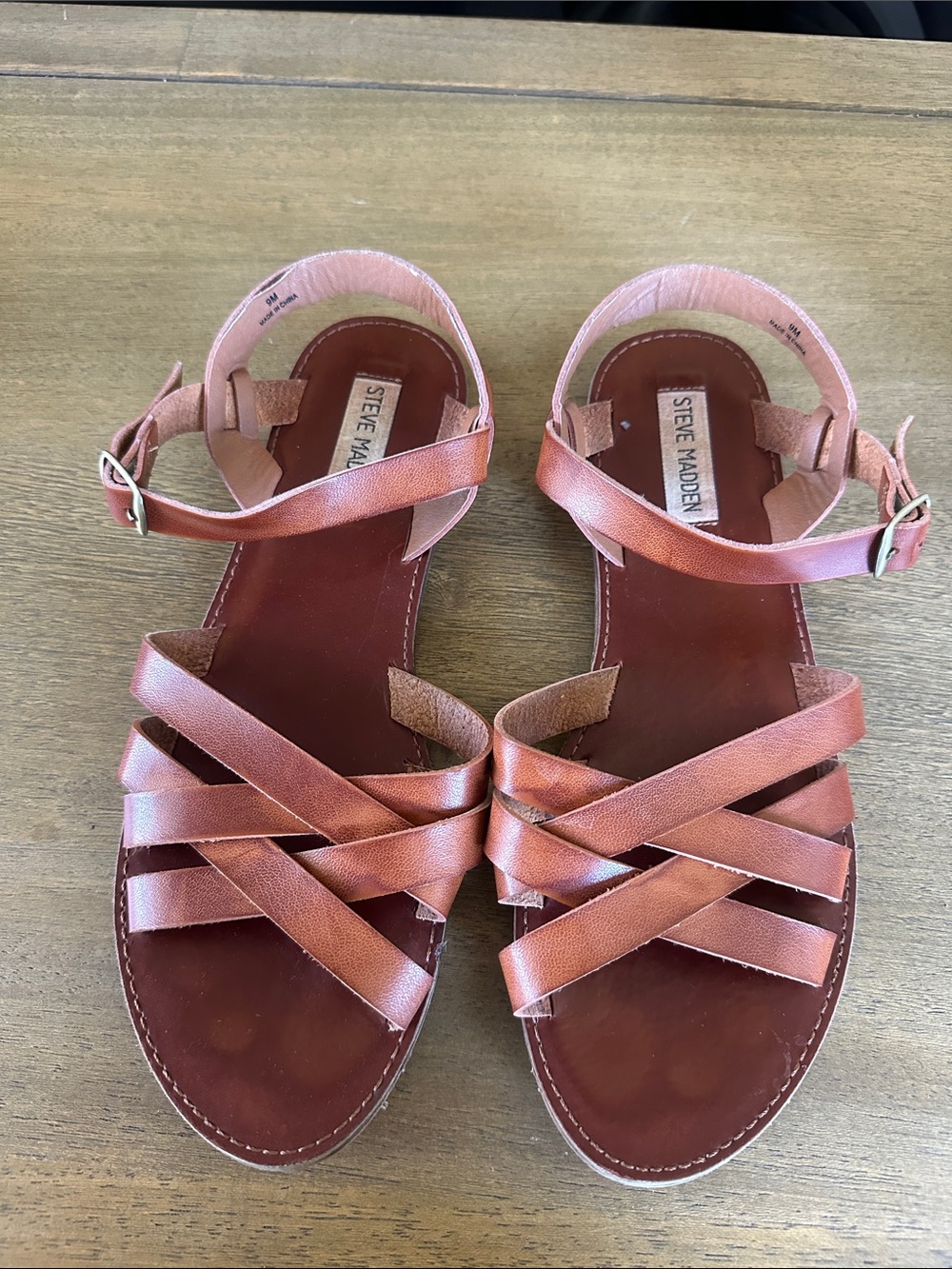 Steve Madden Brown Leather Sandals